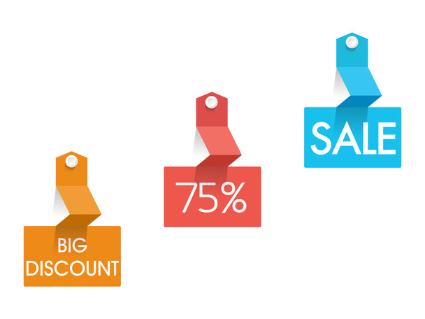 Big Discount  Sale tag, sticker and label. - Vector, Imagen