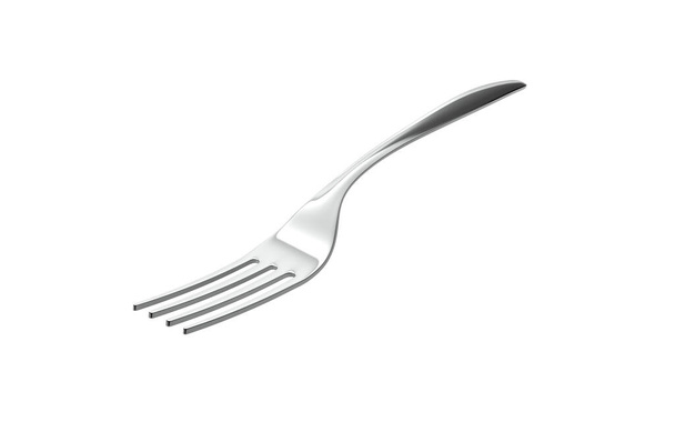 Silver fork isolated on white. 3d illustration. Single object. - Photo, Image