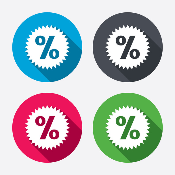 Discount percent sign icons - Vektör, Görsel