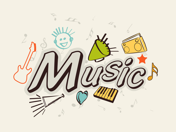 Concept of stylish text of Music. - Vector, imagen