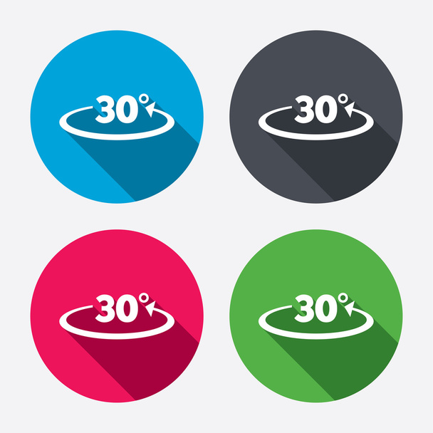 Angle 30 degrees icons - Vector, imagen