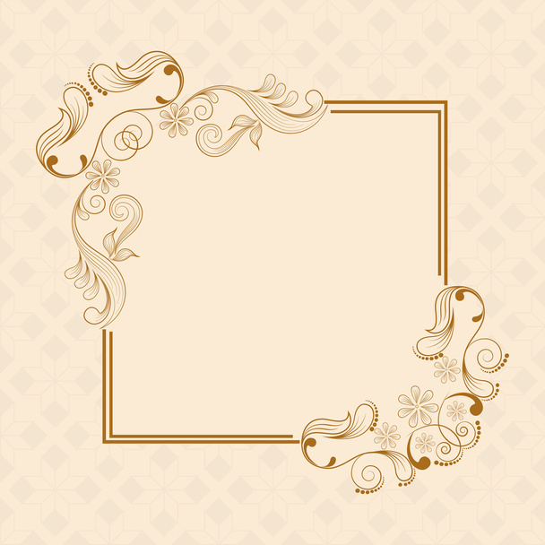 Concept of floral design decorated frame. - Διάνυσμα, εικόνα