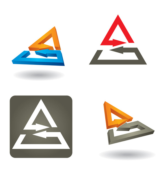 different abstract arrows icon set - Vetor, Imagem