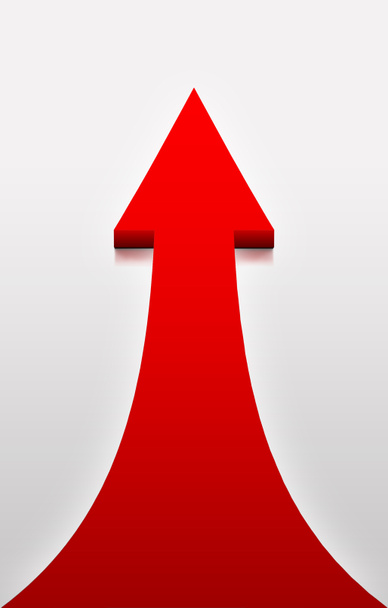 Red arrow on white background - Photo, Image