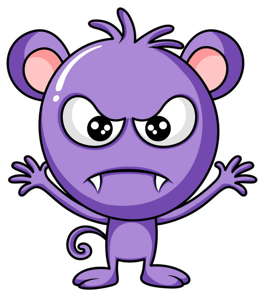Cute monster with face expression illustration - Vector, Imagen