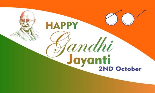 Happy Gandhi Jayanti is a National Holiday in India 2nd October Illustration Vectors - Vektor, Bild
