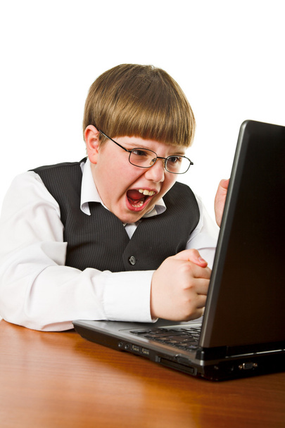 Boy with laptop - Photo, Image