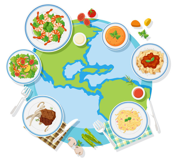 Иллюстрация логотипа Всемирного дня еды - Вектор,изображение