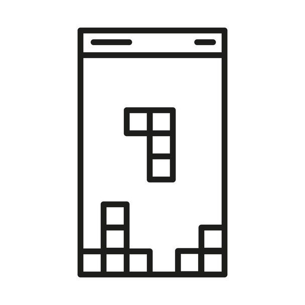 Geometric game icon - Editable stroke - Vector, imagen
