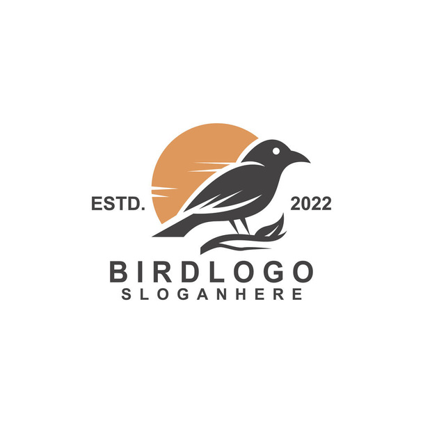 Silhouette bird logo design vector - Vecteur, image