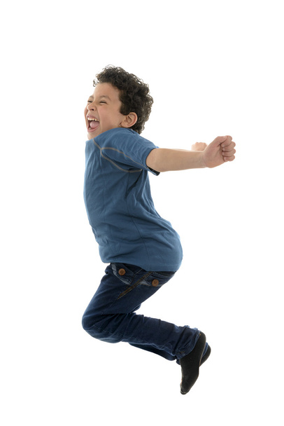 Beautiful Happy Boy Jumping - Foto, Imagen