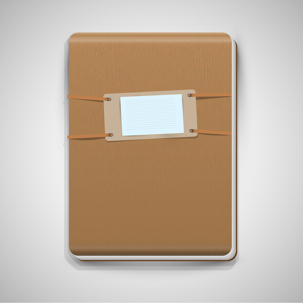 Notebook with blank tag - Vektor, Bild