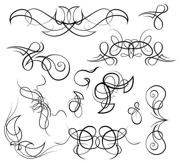 Calligraphic lines and design elements - Vector, Image