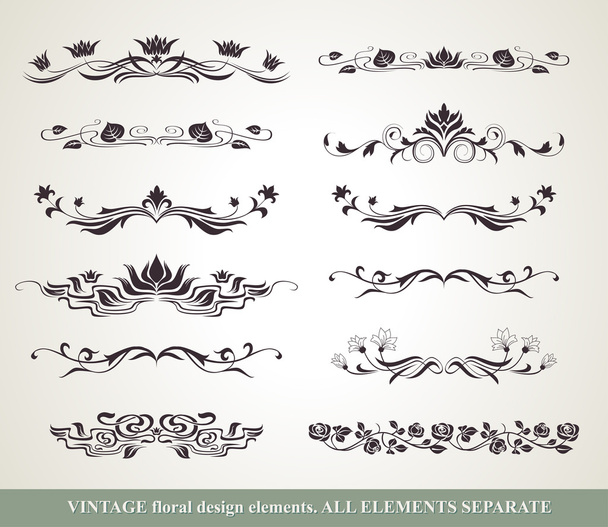 Floral design elements - Vector, Imagen