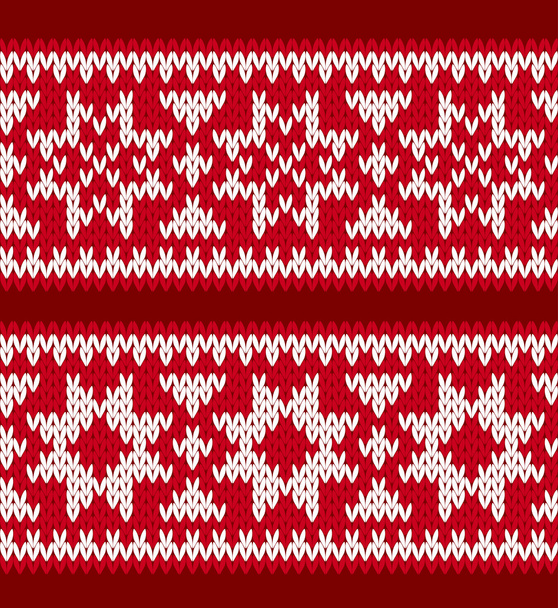 Knitted patterns with nordic stars - Vektor, obrázek