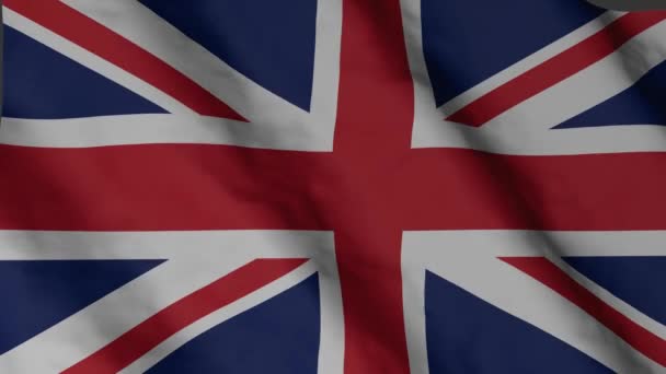 Great Britain flag waving in the wind. United Kingdom national flag video footage. UK. - Footage, Video