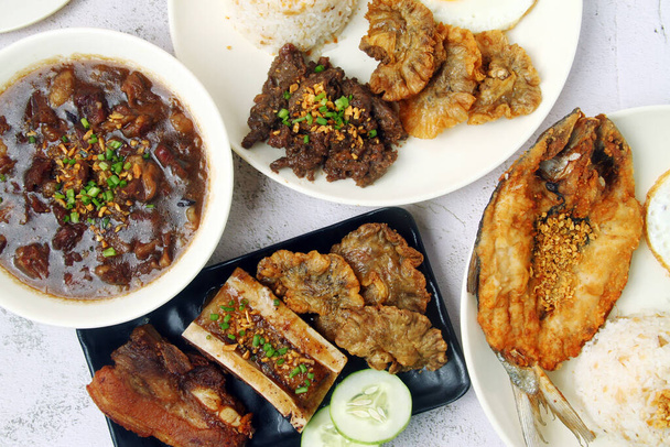 Photo of freshly cooked assorted Filipino food. - Photo, Image