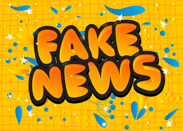 Fake News. Word written with Children's font in cartoon style. - Vecteur, image