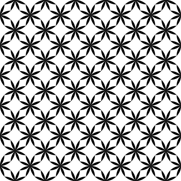 Black and white seamless pattern with flower style, abstract bac - Vector, Image