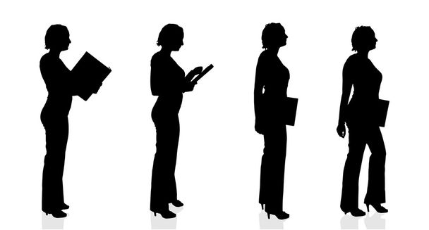 Silhouette of a businesswomen. - Vector, Image