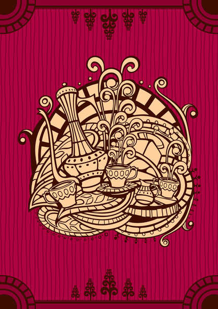 Обложка меню кофе - Вектор,изображение