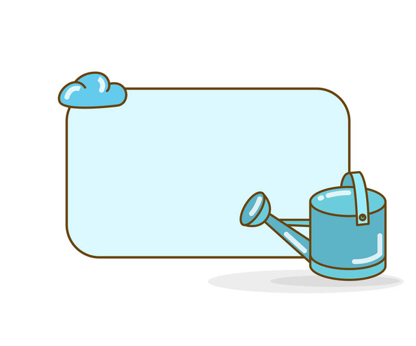 blank note board with watering can vector illustration - Διάνυσμα, εικόνα