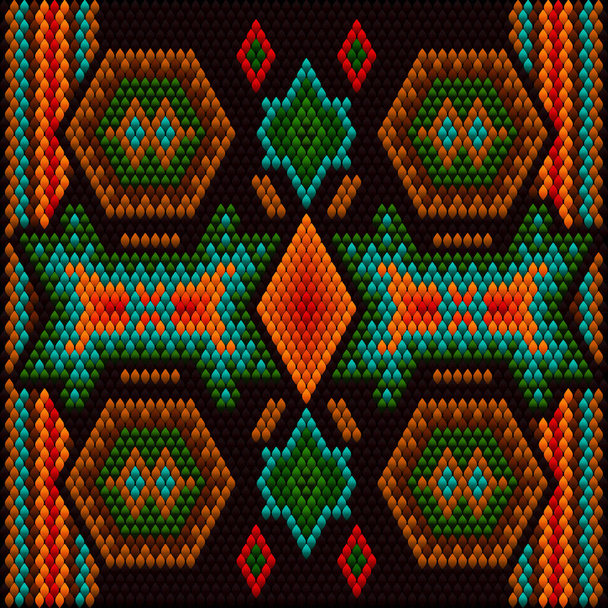  Ornament, mosaic, ethnic, folk pattern. It is made in bright, juicy, perfectly matching colors. - Vector, Image