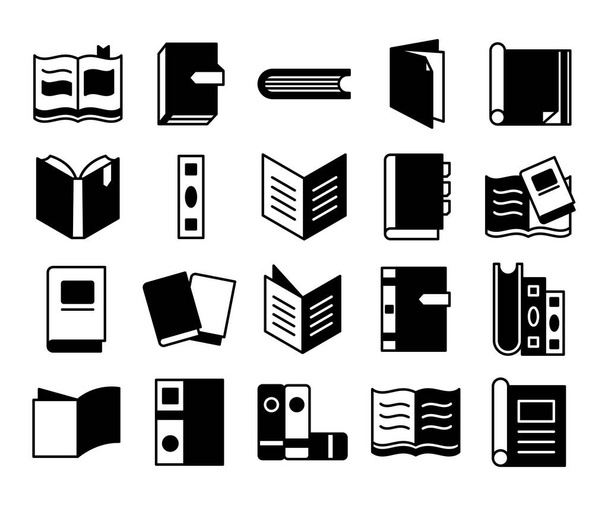 livres icônes définir glyphe thème de conception
 - Vecteur, image