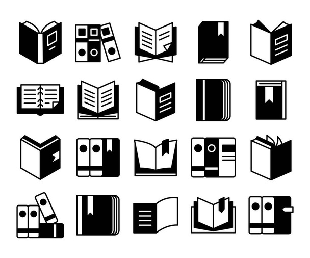 иконки книги установить тему глифов дизайн
 - Вектор,изображение