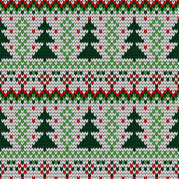 クリスマスのシームレスなパターンをニットの色 - ベクター画像