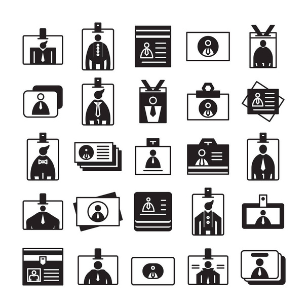 Identyfikatory pracowników i ikony wizytówek - Wektor, obraz
