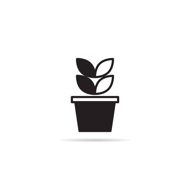 houseplant and plant pot icons vector illustration - Vector, Image