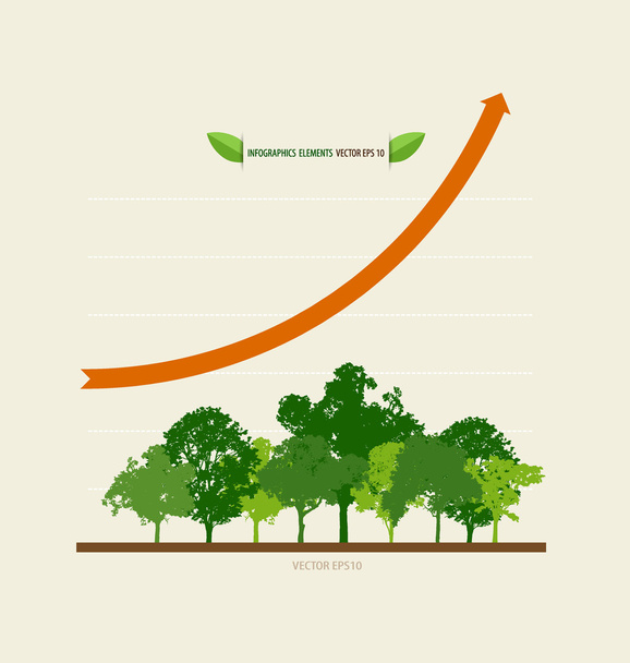 Green economy concept : Graph of growing sustainable environment - Vector, Image