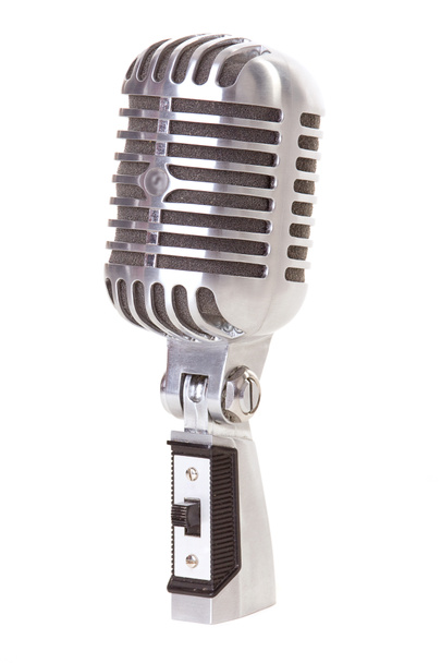 Retro Microphone Isolated on White - Photo, Image