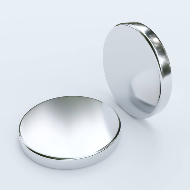neodymium magnets isolated on white background. 3D Rendering - Photo, Image