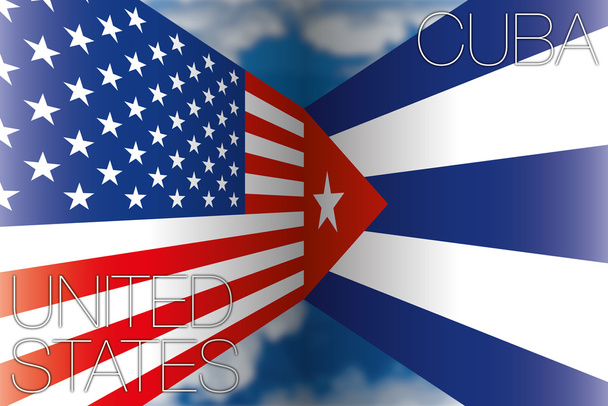 Κούβα vs ΗΠΑ σημαίες - Διάνυσμα, εικόνα
