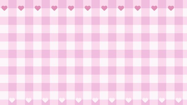aesthetic pastel pink with heart gingham, checkers, plaid, checkerboard wallpaper illustration, perfect for wallpaper, backdrop, postcard, background, banner - Fotó, kép
