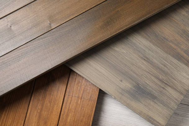 Different wooden surfaces for photography, flat lay. Stylish photo background - Valokuva, kuva