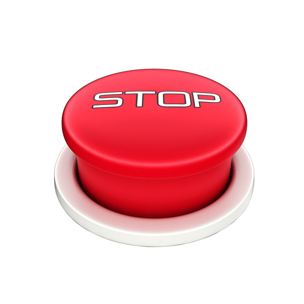 3d shinny and glossy red stop button - Photo, Image