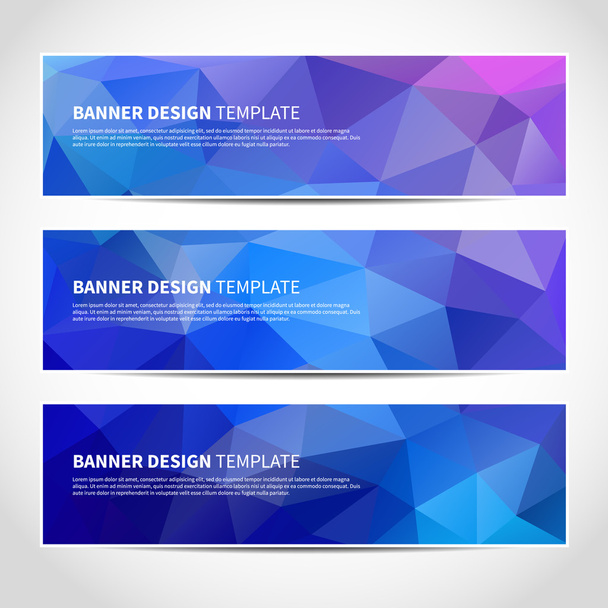 Trendy blue banners template - Vector, Image