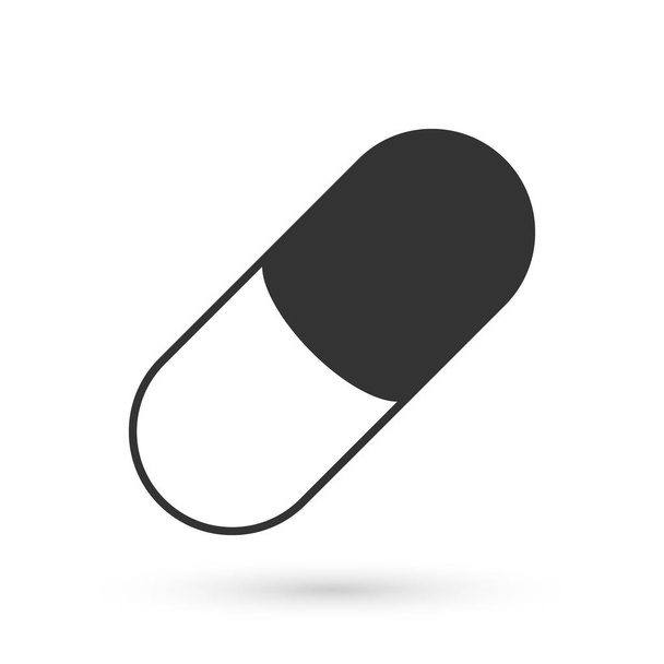 Grey Sleeping pill icon isolated on white background. Vector. - Wektor, obraz