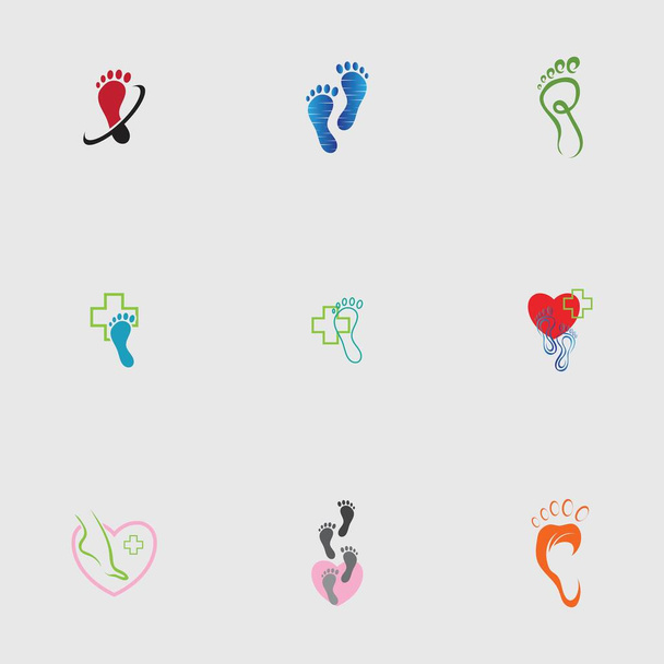 set of  Foot care logo design concept vector, Iconic Foot Logo design Template - Vettoriali, immagini