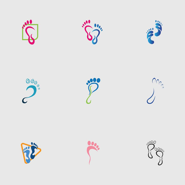 set of  Foot care logo design concept vector, Iconic Foot Logo design Template - Vektor, kép