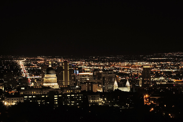 Salt Lake City Paisaje nocturno
 - Foto, Imagen