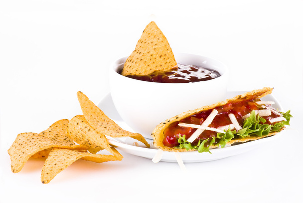 Tacos mexicanos con nachos
 - Foto, Imagen