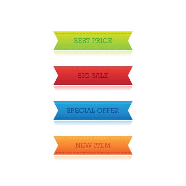 Set of Colorful Promotional Ribbons - Vektor, obrázek