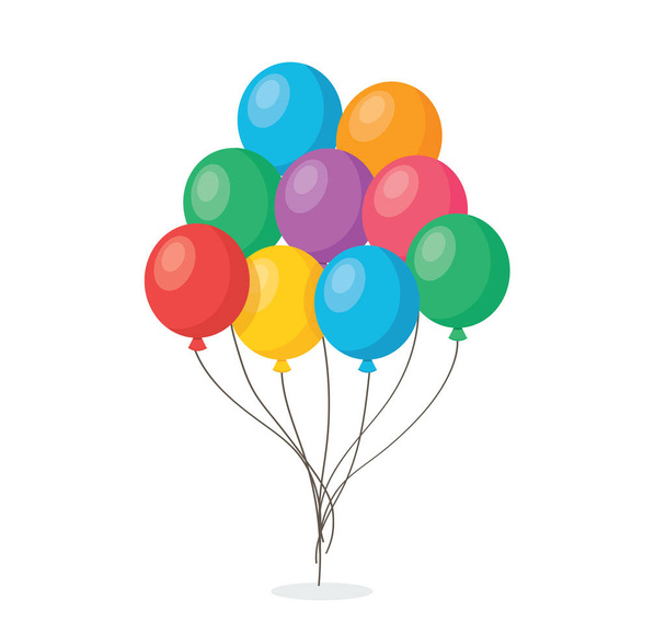 Group of Colorful Balloons. Celebration Party Decorations. vector illustration - Vetor, Imagem