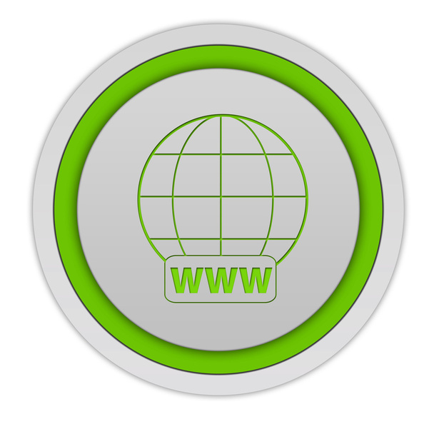 Круговая иконка www на белом фоне
 - Фото, изображение
