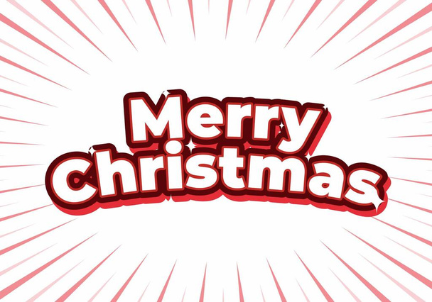 White and red color of Merry Christmas text effect design - Vector, Image