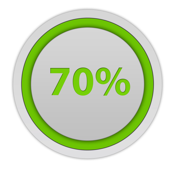Seventy percent circular icon on white background - Foto, immagini